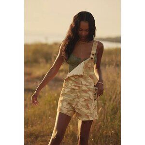 Anthropologie NWT Pilcro Camo Overalls Romper in Green Motif size XS